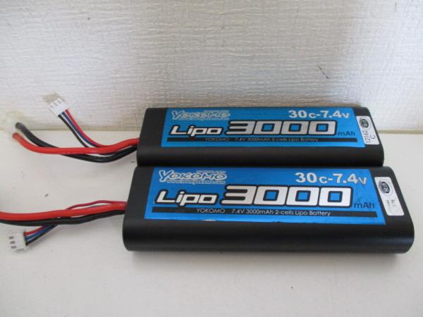 中古■ヨコモ リポバッテリー 3000mAh 30C 7.4V ×2本 LiPo
