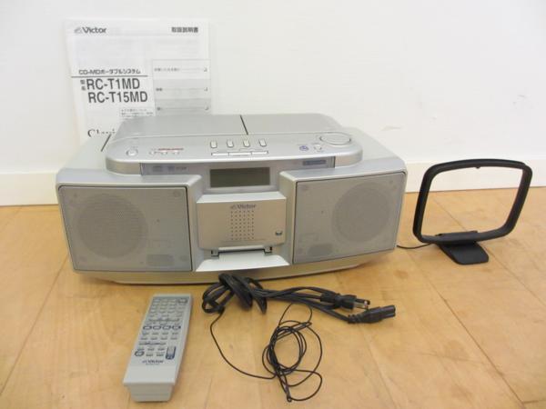 1円 Victor CD MD ポータブルシステム RC-T1MD 04 カセット 動確