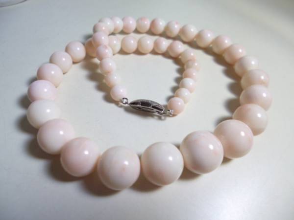 江月】銀製 本珊瑚 7mm～1，4cm玉のネックレス 68g Yahoo!オークション
