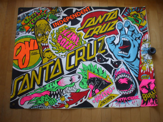 80'S SANTA CRUZ カレッジ バナー powell thrasher zoralc skull