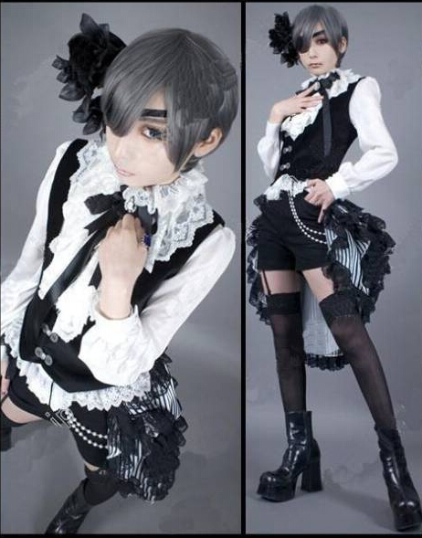 コスプレ衣装☆黒執事☆シエル・ファントムハイヴウィッグ追加可 黒