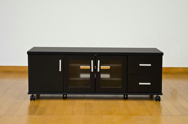 TREVIS　収納TVラック　BK/DBR/WH 税込♪TREVIS 収納TVラックテレビ台 選べる3色 ブラック☆ 棚