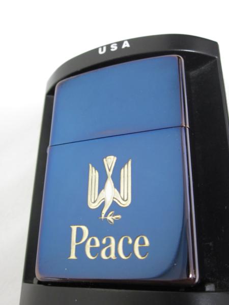 Peace ブルーチタン zippo ピース peace ZIPPO(ジッポー) : ブルー