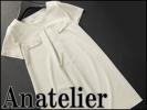 美品 Anatelierアナトリエ ジャージーワンピース38薄灰★J26190