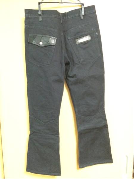 【中古】バックボーンブラックデニム サイズM BACKBONE レザー