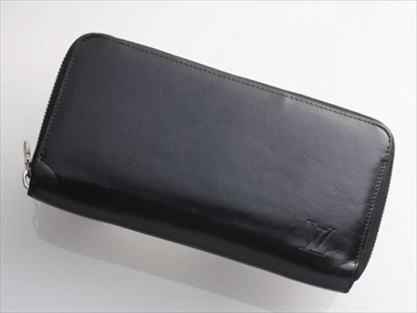 G4433 本物 ヴィトン 本革 黒 ラウンドF メンズ 長財布 廃盤