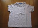 美品★ファミリア★白半袖ポロシャツ丸襟★１３０ｃｍ