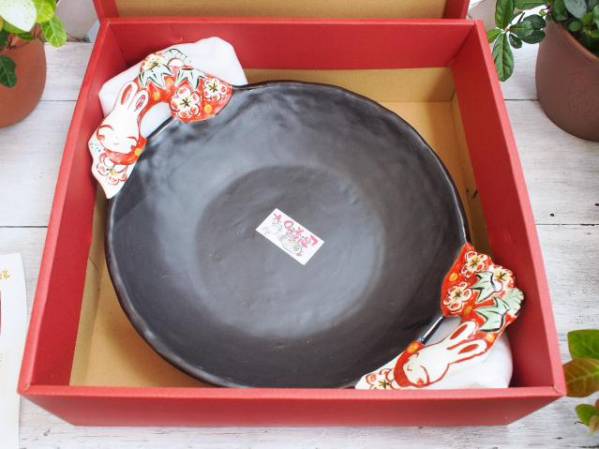 未使用　夕立窯　お散歩うさぎ　あれにもこれにも鉢　可愛い鍋