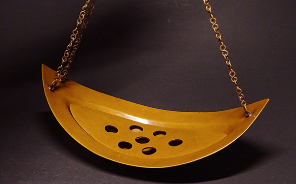 ▲敬逢▲時代宣徳銅釣舟花生 花器 塗箱付 茶道具 明治期 I