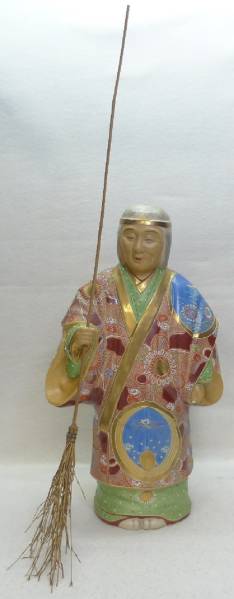 ◇倍◇九谷焼　色絵高砂人形　置物