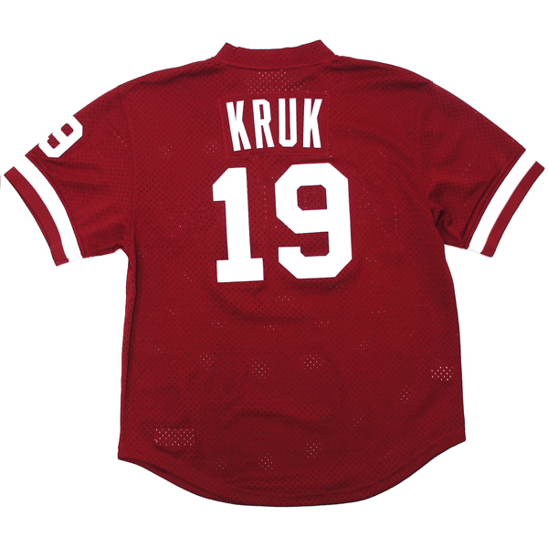 MITCHELL&NESS BASE BALL SHIRT BURGUNDY 【中古A】【SIZE:L