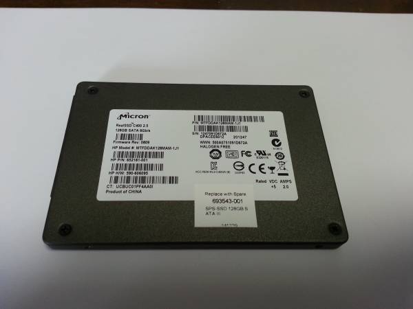 USED MICRON RealSSD 128GB　C400(SN 1247091D672A)