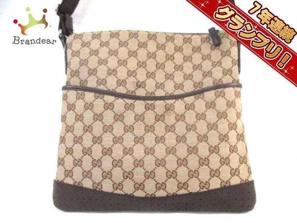 グッチ ショルダーバッグ GG柄 145857 ライトブラウン×ブラウン