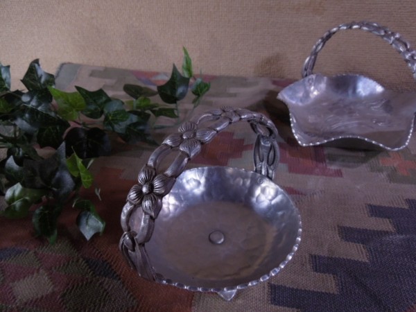 ビンテージ*アルミ製 ウェディングバスケットS*トレイ