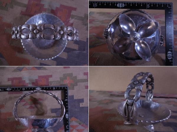 ビンテージ*アルミ製 ウェディングバスケットS*トレイ