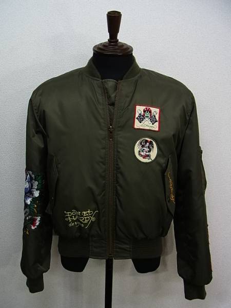 ◆美品 ED HARDY エドハーディー MA-1 スカジャン S スカル