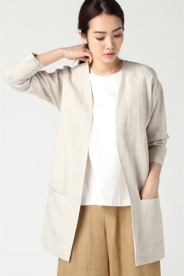 plageプラージュ2015SSリネンノーカラージャケット
