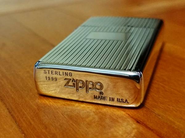 未使用】Zippo スターリングシルバー エンジンターン 1999年製