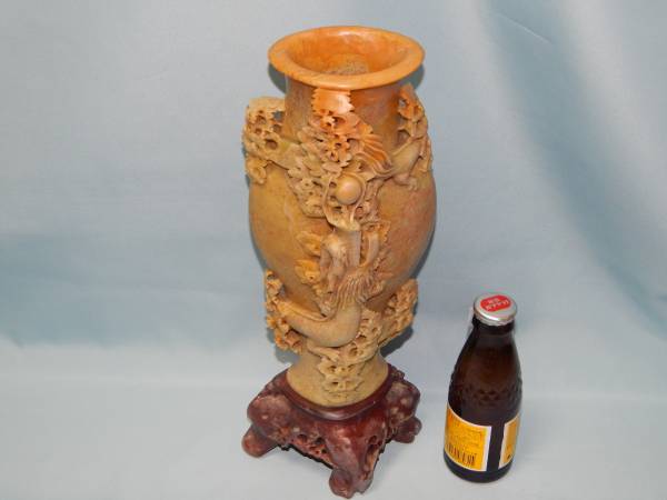 花瓶 中国美術 博山美術ガラス フラワーベース 中国伝統工芸 骨董品 鶏