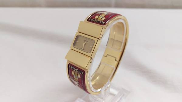 【電池交換済】エルメス バングルウォッチ 七宝焼 L01.201