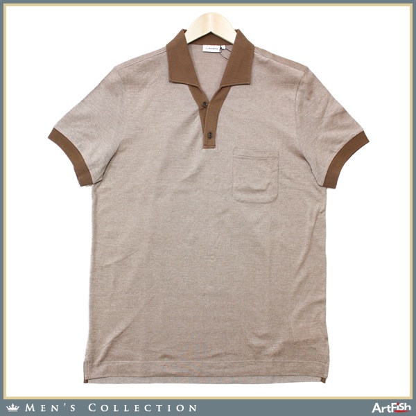 正規品J.LINDEBERG ◆茶MIXスキッパー半袖ポロシャツd731*M新品