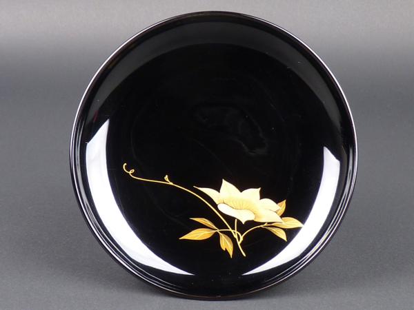 【都屋】輪島塗 黒漆花文蒔絵 「銘々皿」 10客 小皿 菓子皿