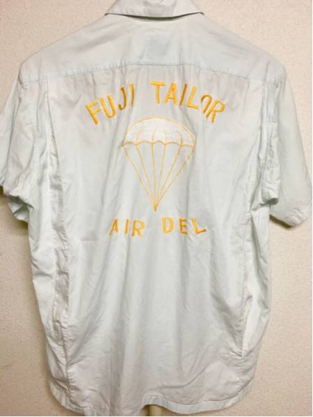 【限定SALE，本物保証】 超激レア 50S FUJI TAILOR 富士テーラー 日本岩国製 ヴィンテージ パラシュート刺繍スーベニアコットンボーリングシャツ M L相当(Mサイズ)｜売買されたオークション情報、yahooの商品情報をアー 半袖シャツ一般