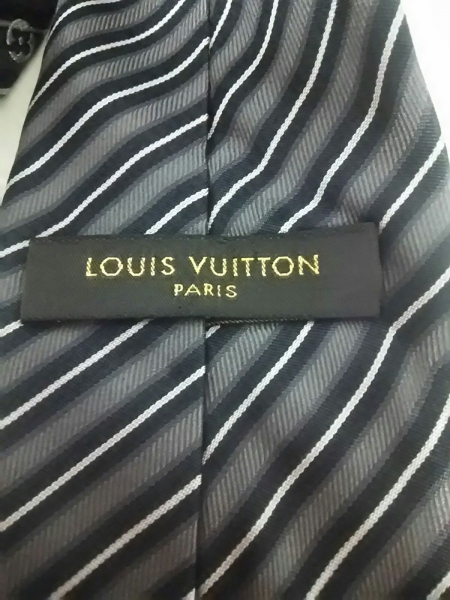 ルイヴィトン ネクタイ L メンズ 美品 グレー×黒 LOUIS VUITTON 【公式