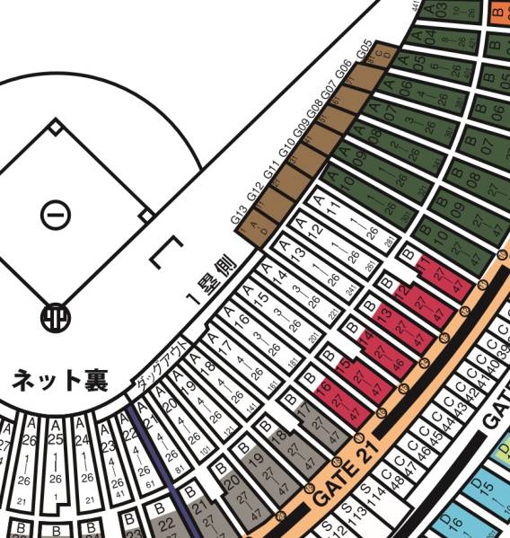良席！7月6日（水）巨人VS阪神１塁側オーロラシートペア