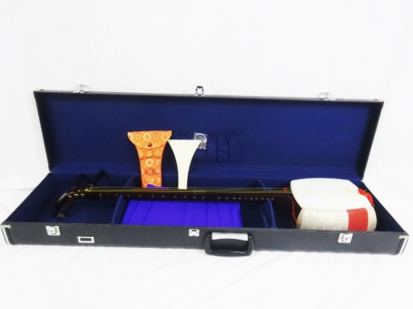 三味線 バチ 駒 象牙 本体 ケース付き 詳細不明□6I990