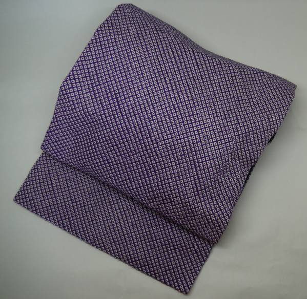 Ｋ339★正絹/綺麗な紫色のちりめんのようななごや帯★