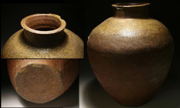 侍】江戸時代 古常滑 大壷 高37.5cm ∃274 Yahoo!オークション
