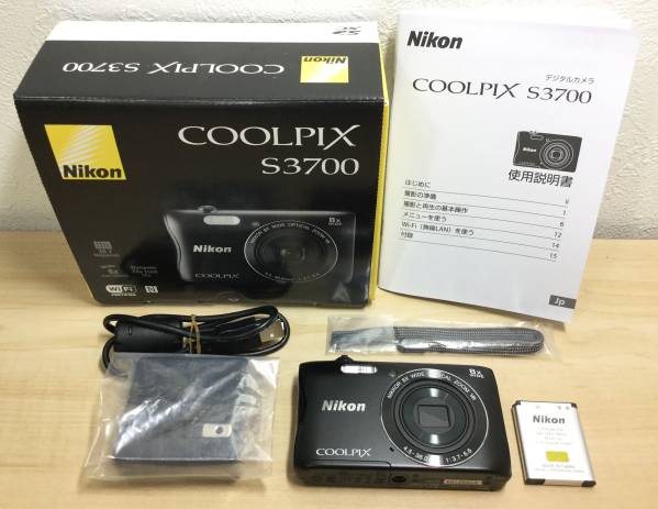 5631 Nikon COOLPIX S3700 ブラック デジカメ 2005万画素 ニコン