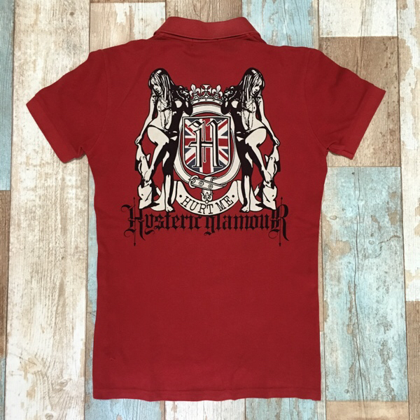 ヒステリックグラマー ツインガールポロシャツ S 赤