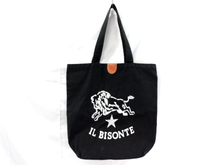 中古品 il bisonte トートバッグ 黒 布製