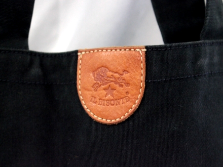 中古品 il bisonte トートバッグ 黒 布製