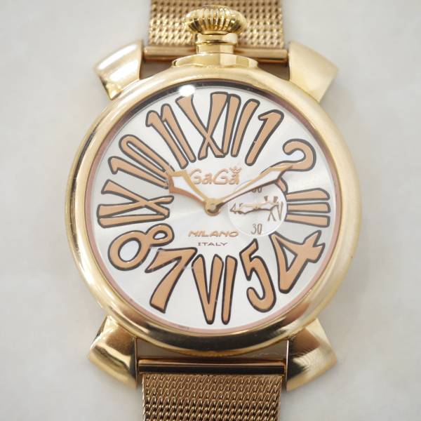 ガガミラノ マヌアーレ46 5081.2 ゴールド 腕時計 MB LD BL