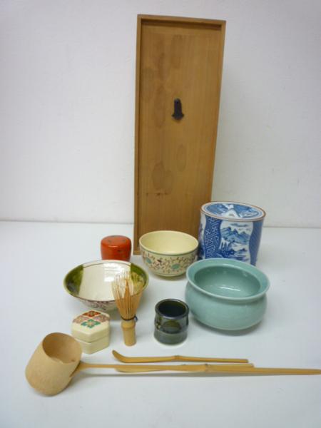 人気商品を安く販売 【 茶道具 】 6点 セット 棗 茶碗 水指 建水 蓋置