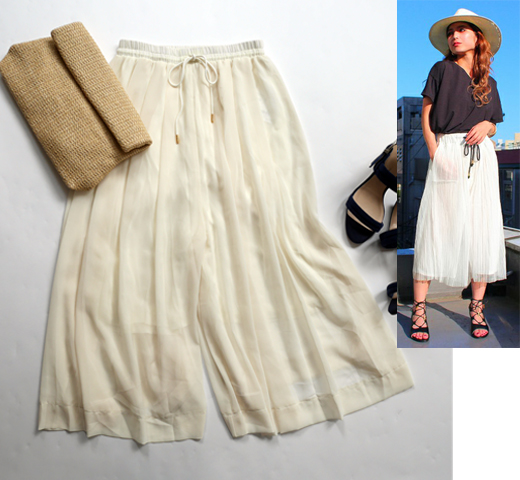 新品SENSE OF PLACEアーバン■ギャザーフレアガウチョパンツ