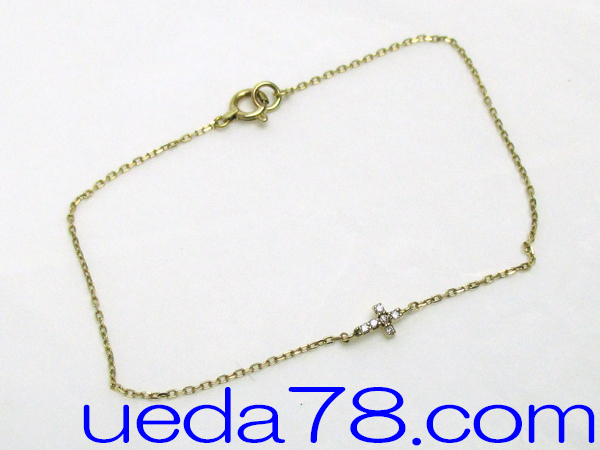 ☆ k10 天然ダイヤ 可愛い クロス ブレスレット /2608k