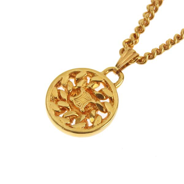 未使用 セリーヌ ブラゾン金具 イタリア製 ゴールド ネックレス