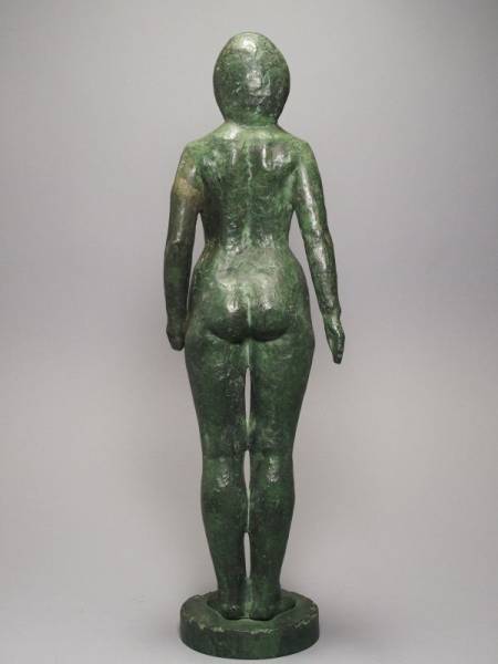 7011. 彫刻家 三枝惣太郎作 鉄製 裸婦像 高さ64.5cm 箱付属