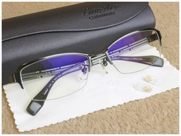 1円～状態良【ラインアート本物】メガネフレーム/灰【C980⑭I