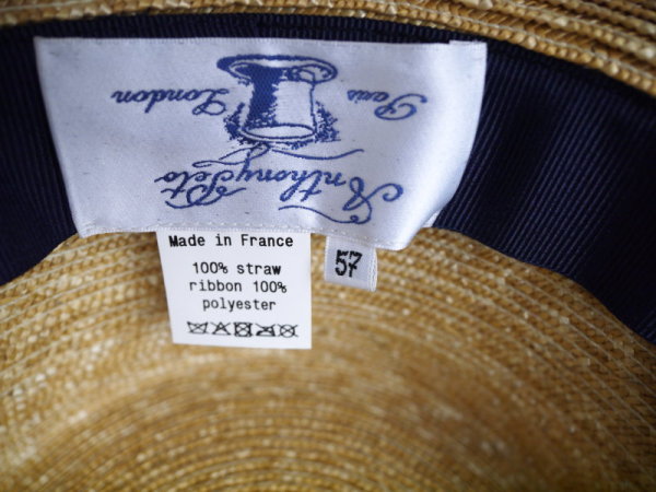 新品57㎝◇フランス製AnthonyPetストローハット/麦わら帽子 ANTHONY