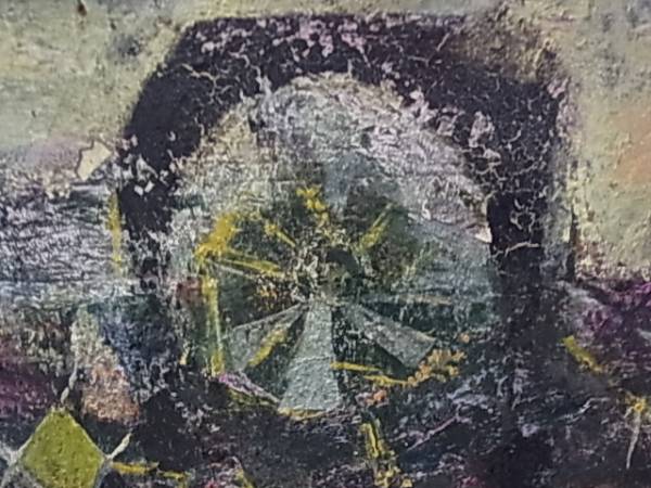 g215　抽象画　作者不明　額ガタ有　わかる方　古品　used