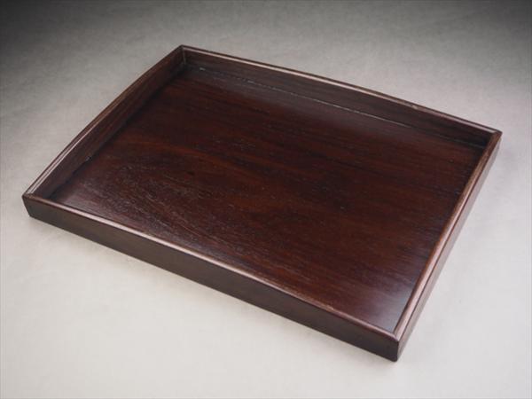 【夢工房】時代唐木（紫檀）煎茶盆　739ｇ　LX30