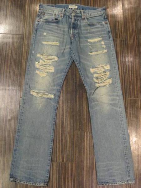 RON HERMAN DENIM クラッシュ加工デニムパンツ 31 B80/16984