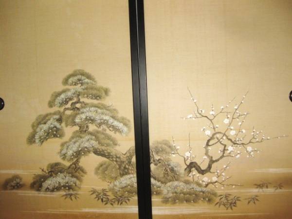 特価 松と梅 襖戸 2枚組 /納戸/居間/押入れ/リフォーム/ V-14