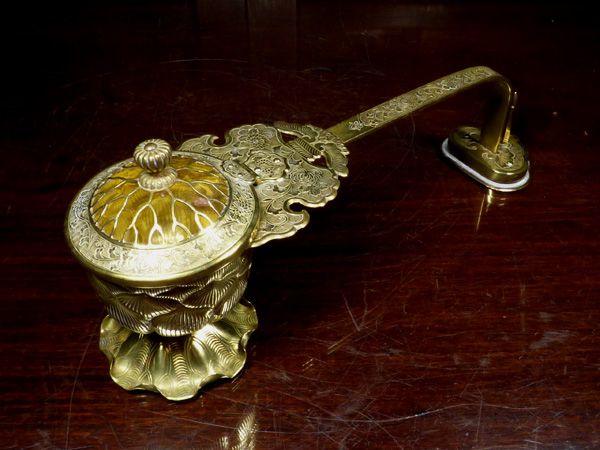 【桜】寺院仏具 真鍮製 柄香炉/仏閣 荘厳 蓮