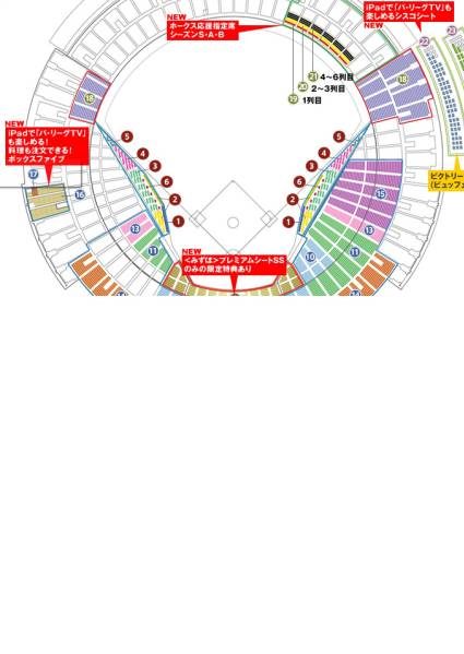 ★8/26ソフトバンク－ロッテ ホークス応援指定1列340番台ペア★